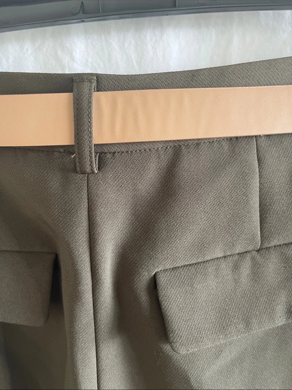 Worthington Olive Green Pleated Belted Trouser Dress  Pants slacks NWT